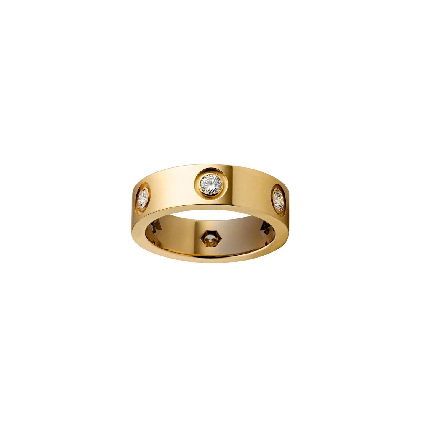High-end private custom 18k gold six and eight diamonds ring starry sky couple rings