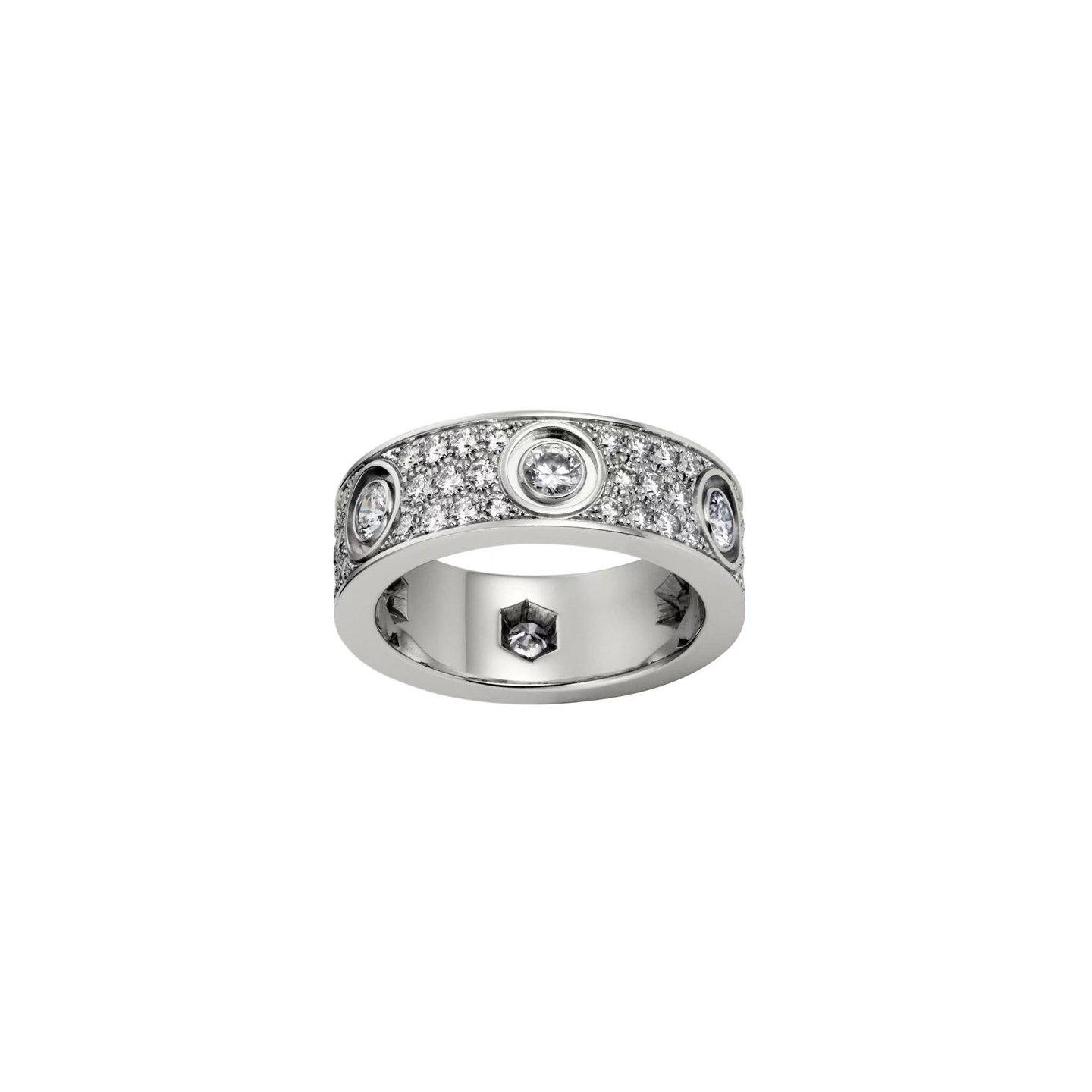 18k gold six main diamond starry sky ring high-end private customization