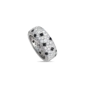 18k gold Leopard-print ring with full set diamonds