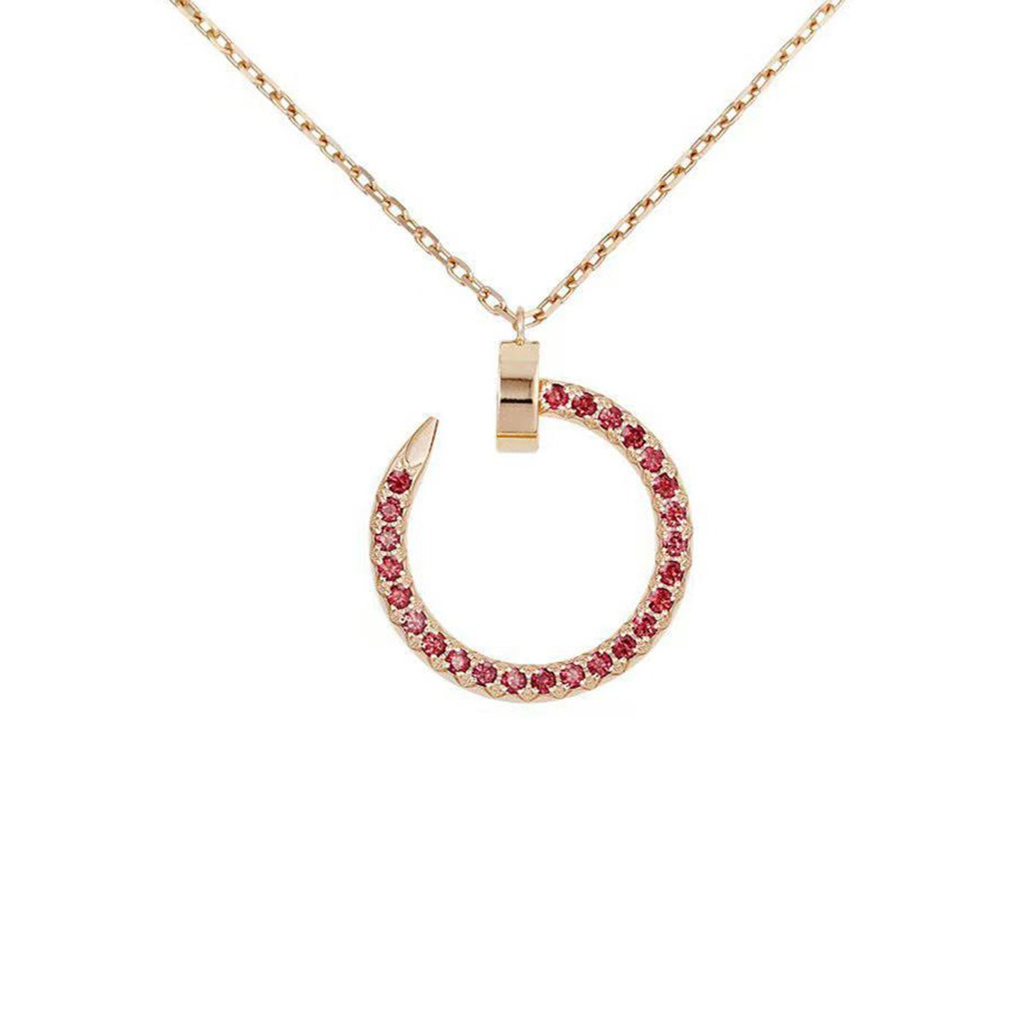 18k gold Nail necklace with natural diamonds customized