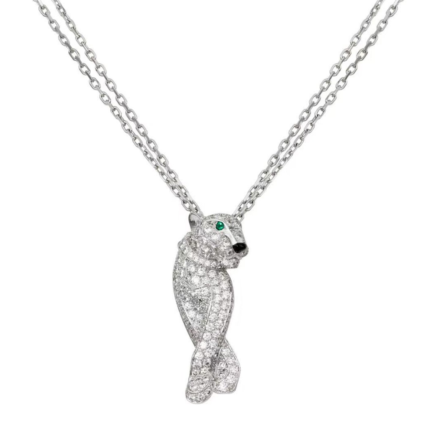 18k gold full-body leopard necklace with natural diamonds customized