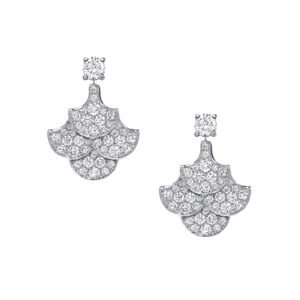 18k gold dress earrings with full-set diamond inlays